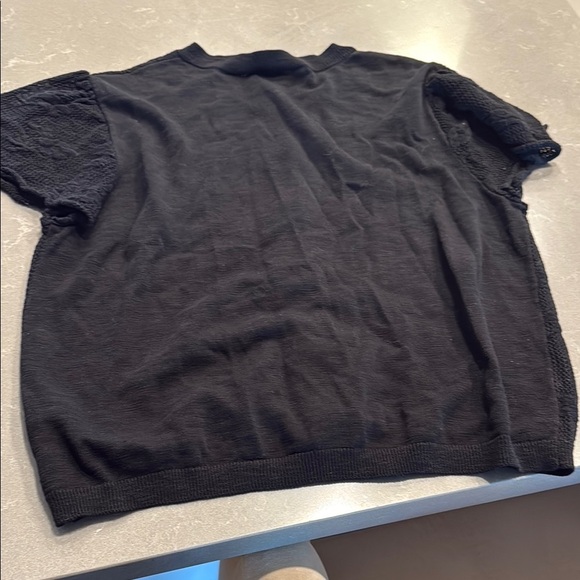 CeCe Black Lace Cardigan Sweater - Picture 5 of 6